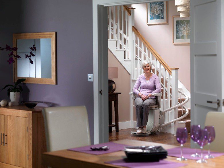 curved stair chair in house