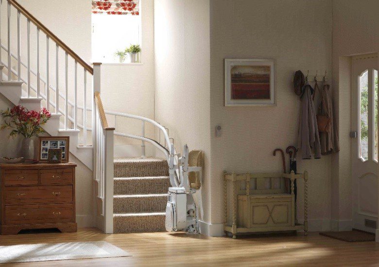 curved stair lift folded chair